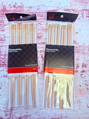 Genuine Bamboo Chopsticks - Natural Wood (Set of 2 packs)